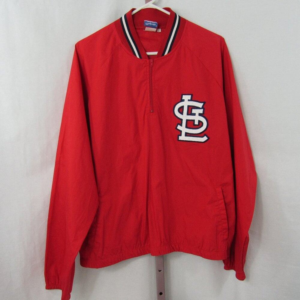 Majestic Men's XL St Louis Cardinals 1/4 Zip Bomber Windbreaker Jacket Pullover